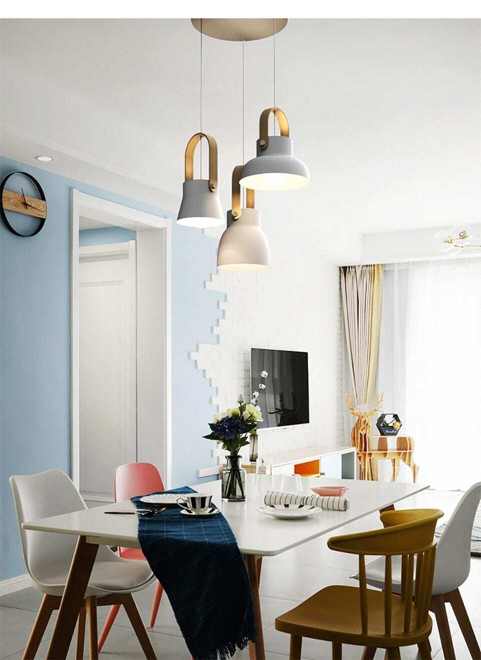 Nordic Loft LED Iron Pendant Lights Restaurant Room Bedroom Simple Hanging Lamp Home Indoor Kitchen art de pendant lamp Lighting