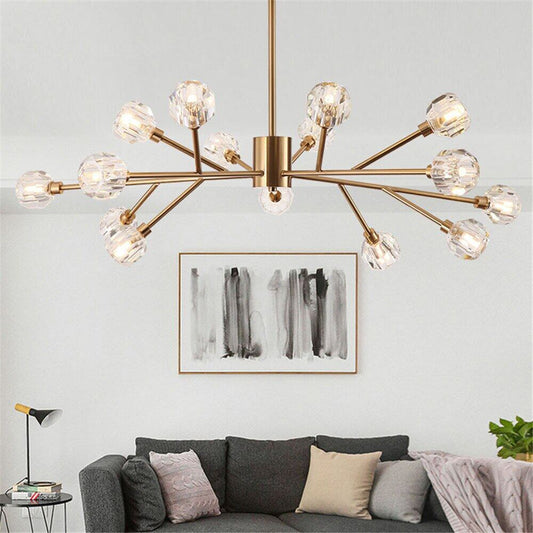 Europe Luxury Chandeliers LED K9 Glass Indoor Lamp Plated Metal Vintage Bar Modern Dining Pendant Decoretion Lighting Fixture