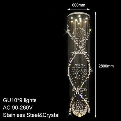 Empire Loft Classical Crystal Europe Vintage Chandelier With GU10 9 Lights For Bedroom Living Room Hotel Lobby Restaurant Store