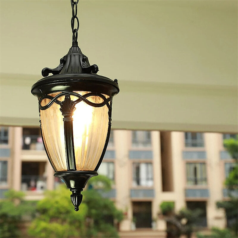 Outdoor waterproof chandeliers European wall lights retro garden lights villa personality creative gazebo corridor hanging lamps