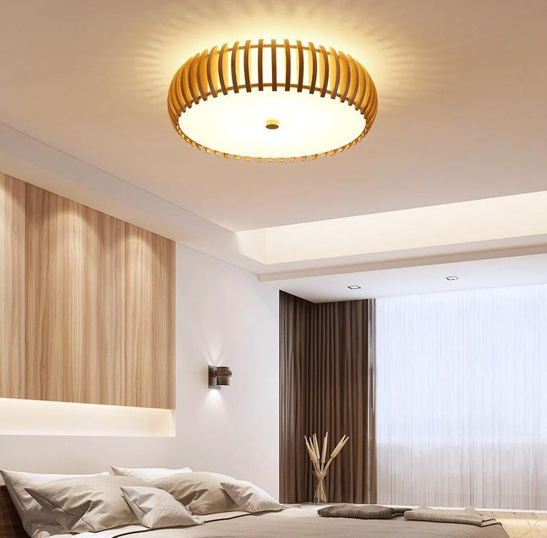 Nordic Simple Bedroom Warm Romantic Study Restaurant Solid Wood Ceiling Lamp