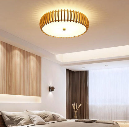 Nordic Simple Bedroom Warm Romantic Study Restaurant Solid Wood Ceiling Lamp