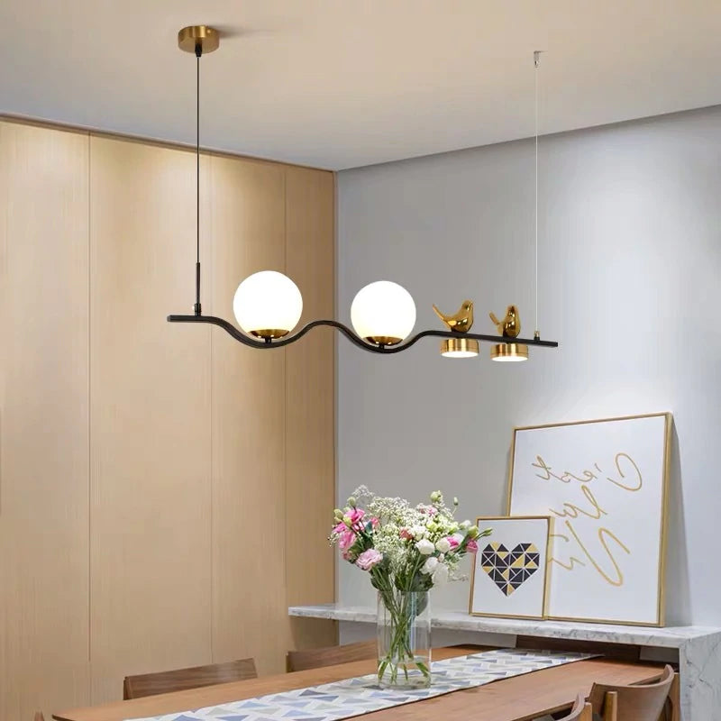 Simple Modern Living Room Bird Decorative Lamp Personalized Creative Hotel Bedroom Nordic LED Light Luxury Dining Room Chandelier