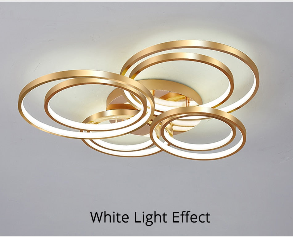 Modern Golden LED Ceiling Lights For Living Room Bedroom Restaurant Lighting Fixture Lustre Lamps