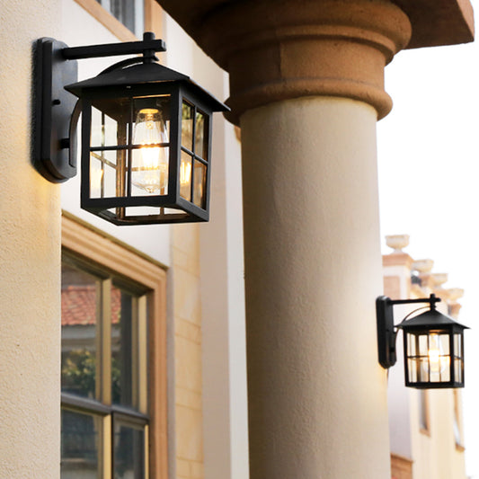 Outdoor Vintage Wall Lamp E27 Bulb Sconce Light Fixtures Retro LED Wall Lamp Porch Yard Garden Lighting Black Bronze