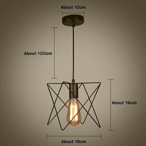 Modern Pendant Light Black Iron Hanging Cage Vintage E27Led Lamp Bulb Industrial Loft Retro Dining Room Restaurant Bar Counte