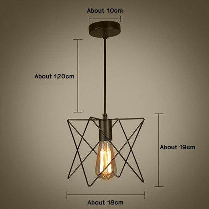 Modern Pendant Light Black Iron Hanging Cage Vintage E27Led Lamp Bulb Industrial Loft Retro Dining Room Restaurant Bar Counte