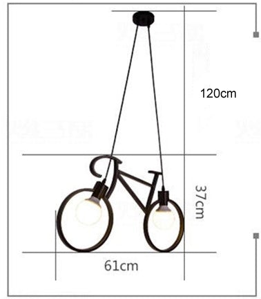Retro Pendant Light Creative Iron Bicycle Pendant Lamp Living Room Simple Restaurant Bar Industrial Kitchen Hanging Lamps