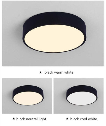 Modern Ceiling Light Round Macarons Lighting Iron Metal Acrylic Kitchen Bed Room Foyer LED Chip Lamp Decoration Light Fixture