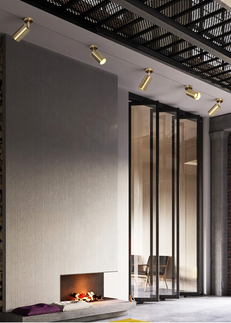 Golden Modern Ceiling Light Neutral White Lighting TV Backdrop Living Room Hotel Office Club Bar Cloth Store Ceiling Lamp