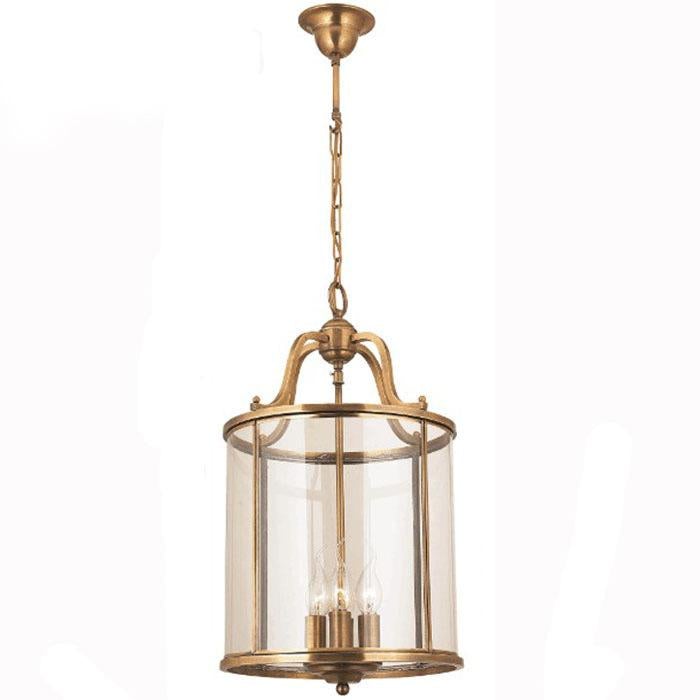 American All Copper Chandelier Glass Birdcage Copper Lamp