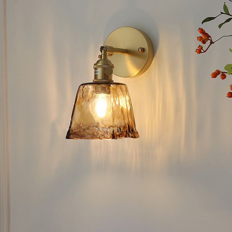 Nordic Style Retro Japanese Style Brass Glass Wall Lamp Home Bar Restaurant Bedroom Lamp Creative Wall Lamp