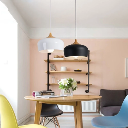 Modern Pendant Light Kitchen Fixtures For Dining Room Wood Black Restaurant Hanging Lamp Bar Bedroom Lighting Lustre