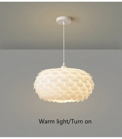LED Pendant Lamp Creative Fish Scales 3-colour light change Chandelier Lamps  Modern