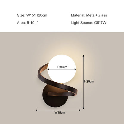 White Frosted Glass Lampshade Wall Lights G9 7W Creative Dining room Bedroom Bedside Aisle Wall Lamp Modern LED Lighting