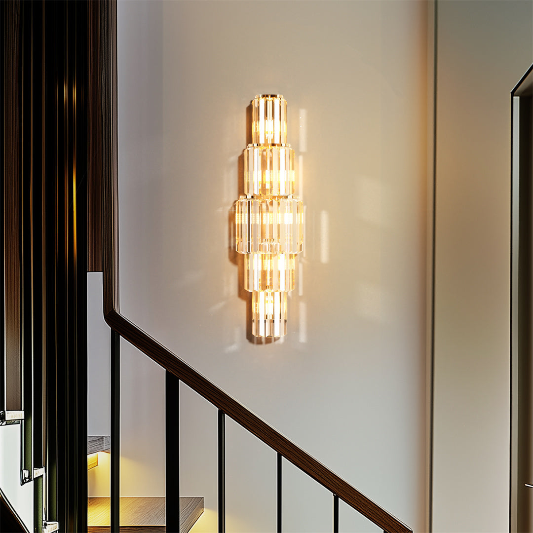 Modern Crystal Wall Lamp 3-Layer Wall Crystal Sconce Light E14 Led Corn Lights