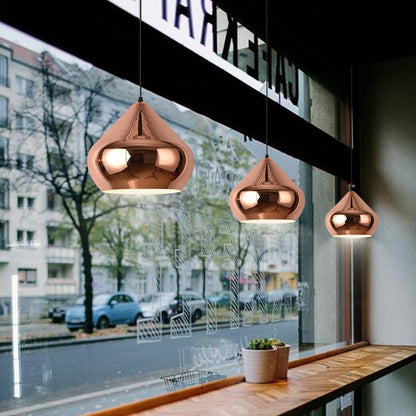 Nordic Modern Simple Gold Round Single-headed Restaurant Chandelier