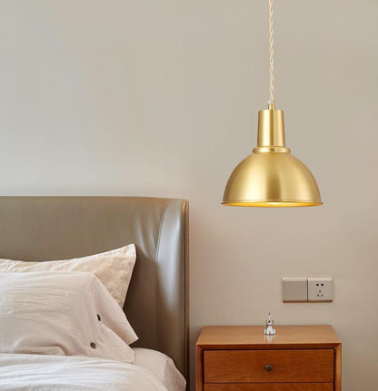 Golden Copper Chandelier At The Bedside of The Bedroom, Pure Copper Post-modern Personality Lamp At The Bar Cafe of Creative Restaurant