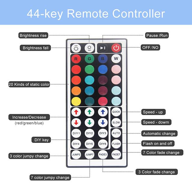 5M 10M 15M 20M LED Strip Lights RGB DC12V LED Lights Flexible Color Change SMD 2835 with IR Remote Controller and 100-240V Adapter for Home Bedroom Kitchen TV Back Lights DIY Deco