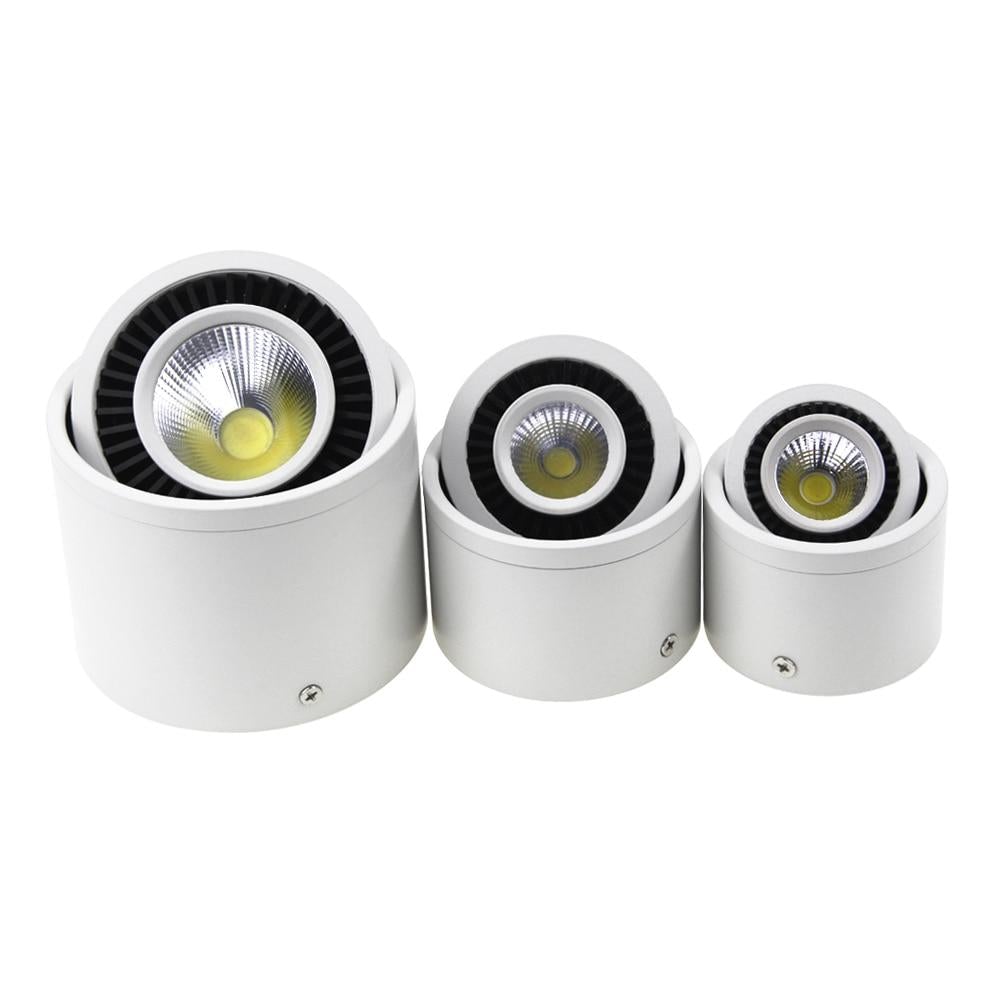 Dimmable Surface Mounted LED COB Downlight 5W/7W/9W/15W LED Lamp Ceiling Spot Light with LED Driver White/Warm White