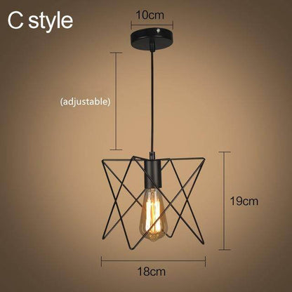 modern cage pendant light iron minimalist retro Scandinavian loft pyramid pendant lamp metal Hanging Lamp E27 Indoor ZDD0011