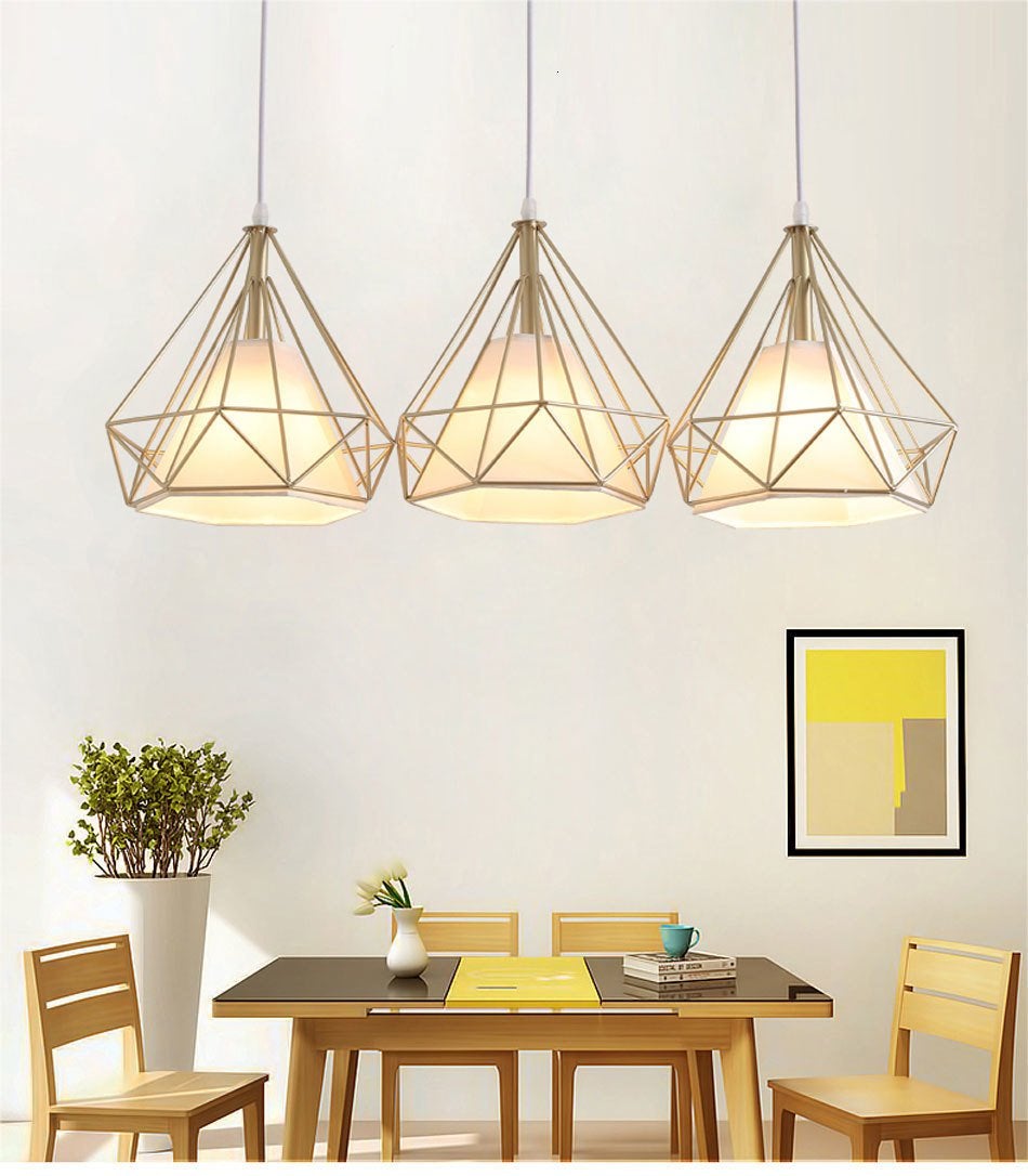 Gold Color Pendant Lights Triangle Shape Nordic Style 1head/3heads  Hanging Lamp Simple Metal Lights Fixtures Deco Abajur