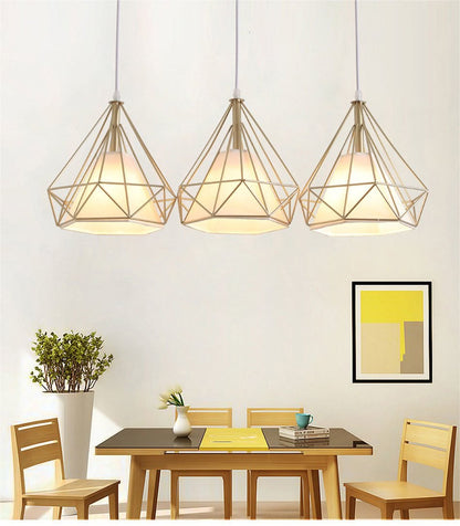 Gold Color Pendant Lights Triangle Shape Nordic Style 1head/3heads  Hanging Lamp Simple Metal Lights Fixtures Deco Abajur