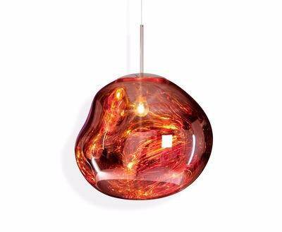 Modern 30/40cm Red Silver Gold Melt Glass Pendant Lamp Lava Irregular Creative Designer Hang Lamp For Living Room Bedroom