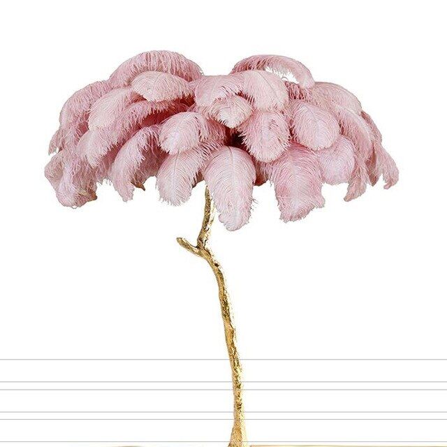 Nordic Ostrich Feather Living Room LED Floor Lamps Living Room Bedroom Modern Interior Lighting Decor Floor Light Standing Lamp
