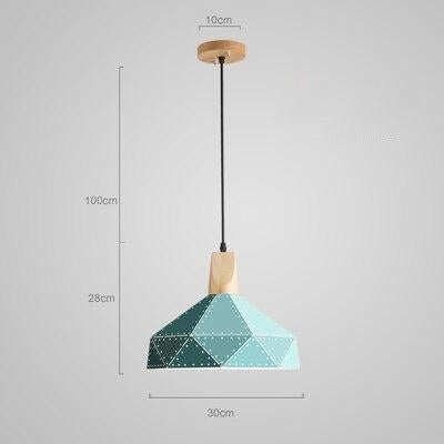 Modern minimalist design pendant lamp Nordic creative colorful led lamp home lighting bar restaurant iron solid wood lamp living