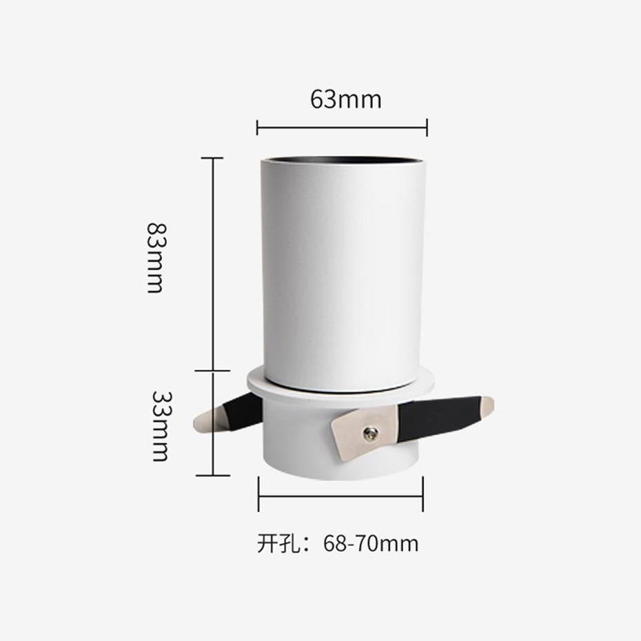 Foldable Recessed Ceiling Downlight 7W 12W Black/White Housing 360 Degree Rotatable 3000K/4000K/6000K Ceiling Spot Light