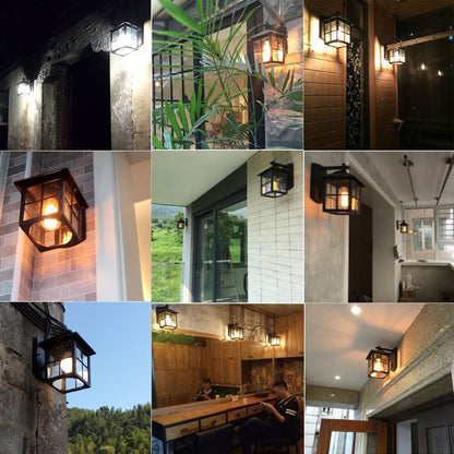 Outdoor Vintage Wall Lamp E27 Bulb Sconce Light Fixtures Retro LED Wall Lamp Porch Yard Garden Lighting Black Bronze