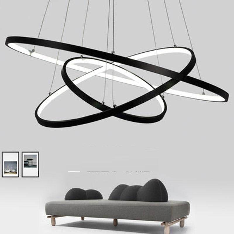 Modern Pendant Lamp Hanging Light Living Room Dining Shop Decoration Modern Hanging Lamp Large Ring Acrylic Pendant Light