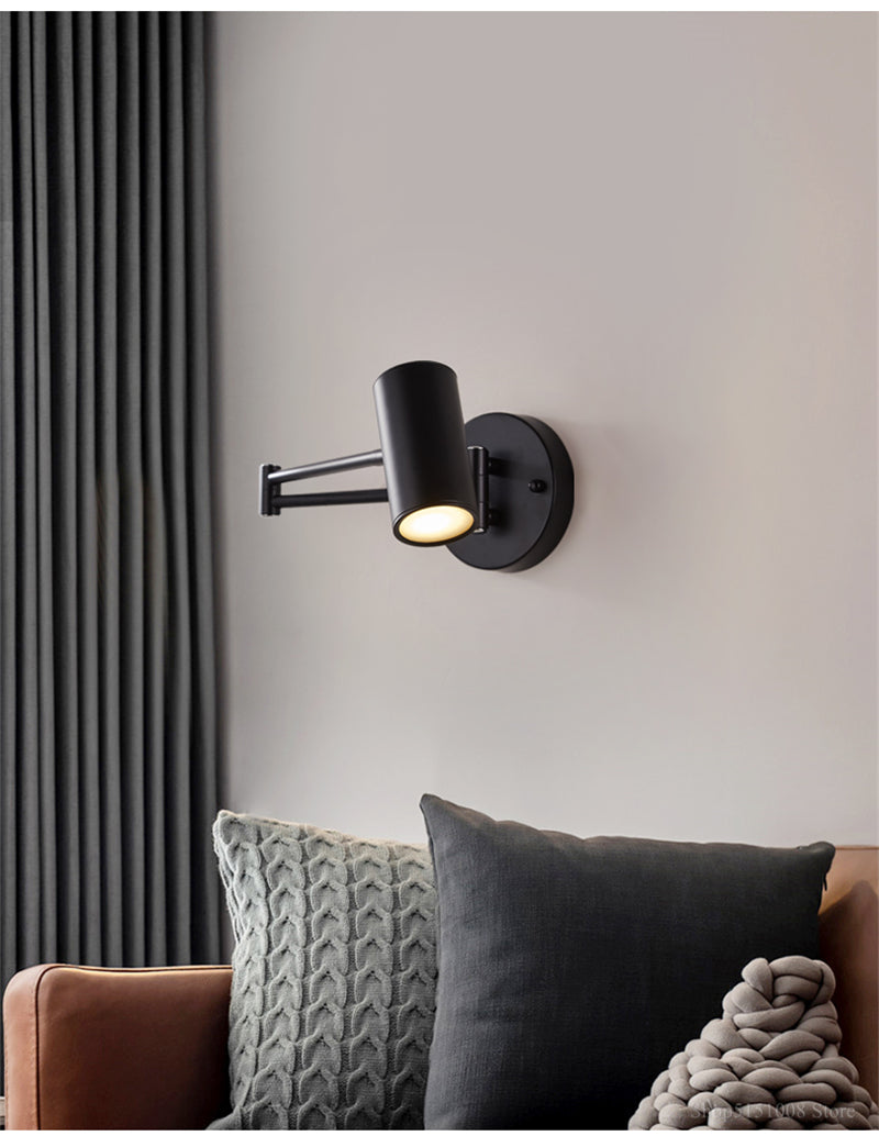Nordic Wall lamp for bedroom Foldable led Wall light fixture Adjustable Angle Gold/black indoor lighting For home Bedside Lights