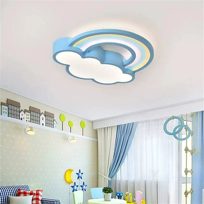 Children's Room Ceiling Lamp Cartoon Rainbow Clouds Simple And Warm Boys And Girls Bedroom Princess Room Light Fixtures