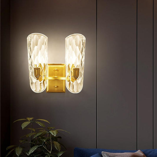 Copper Wall Lamp Light Luxury Bedroom Bedside Lamp Single-headed Double-headed Corridor Study Living Room Background Copper Wall Lamp