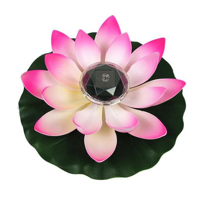 Solar Powered LED Flower Light Floating Fountain Pond Garden Pool Lamp Realistic Lotus shape Led Bright Lamps Bulb