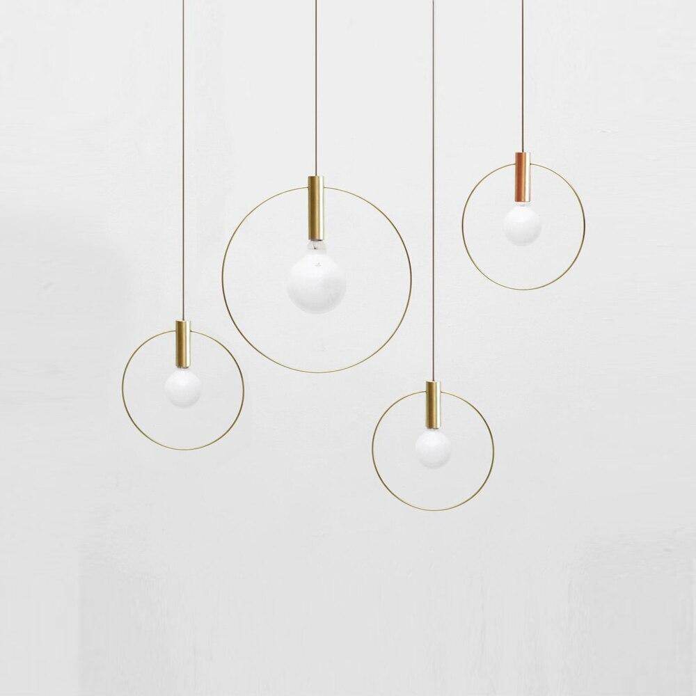 Nordic Circular Ring Pendant Lights Modern Handlamp For Restaurant Living Room Bar E14 LED Industrial Pendant Lamps Luminaire
