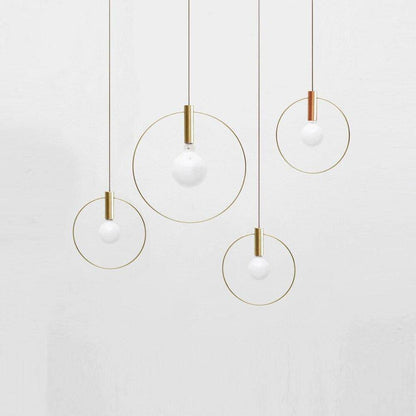 Nordic Circular Ring Pendant Lights Modern Handlamp For Restaurant Living Room Bar E14 LED Industrial Pendant Lamps Luminaire