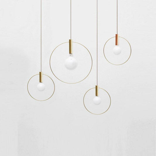 Nordic Circular Ring Pendant Lights Modern Handlamp For Restaurant Living Room Bar E14 LED Industrial Pendant Lamps Luminaire