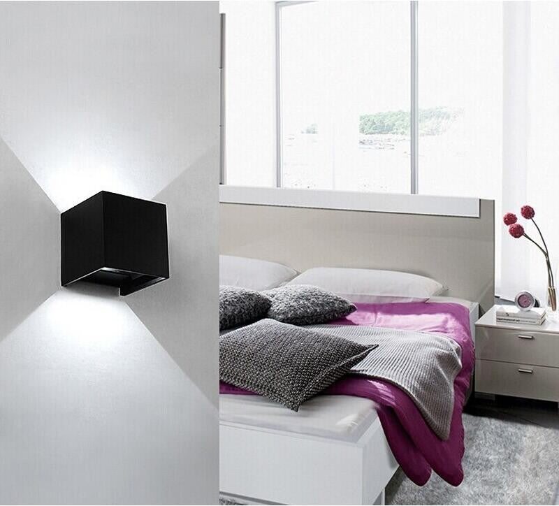 12W Dimmable COB Modern Brief Cube Adjustable Surface Mounted LED Wall Lamp Outdoor Waterproof Wall Light Garden Light Sconce