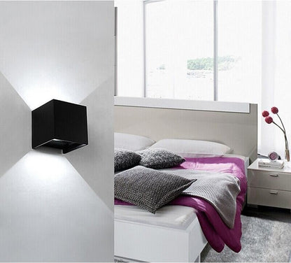 12W Dimmable COB Modern Brief Cube Adjustable Surface Mounted LED Wall Lamp Outdoor Waterproof Wall Light Garden Light Sconce