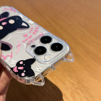 Funny Cute Kitten Bracelet Case Compatible for IPhone 13 11 16 17 15 12 Pro Max 8 7 16 Plus X XR XS Max SE 2020 Cute Cat Ears Cover