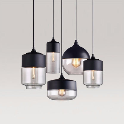Glass Lamp Modern Pendant Lights Kitchen Fixtures For Dining Room Restaurant Bar Black White Indoor Home Hanging Lighting Lustre