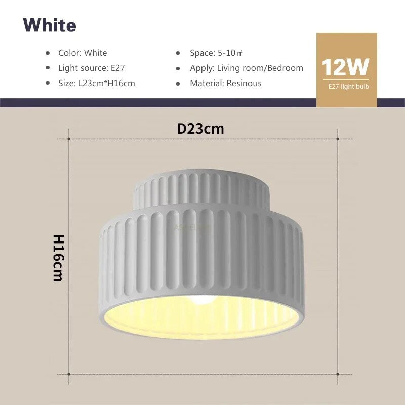 Nordic LED Ceiling Light Resin Lamp For Bedroom Hallway Living Room Study Restaurant Minimalist Home Indoor Decoration Luminaire