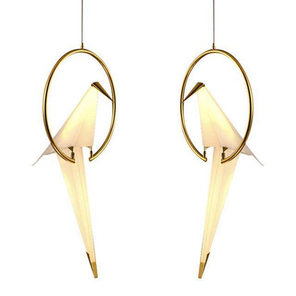Modern Paper Crane Metal Chandelier For Restaurant Living Room Dining Room Children's Room LED Bird Design Pendant Lamp