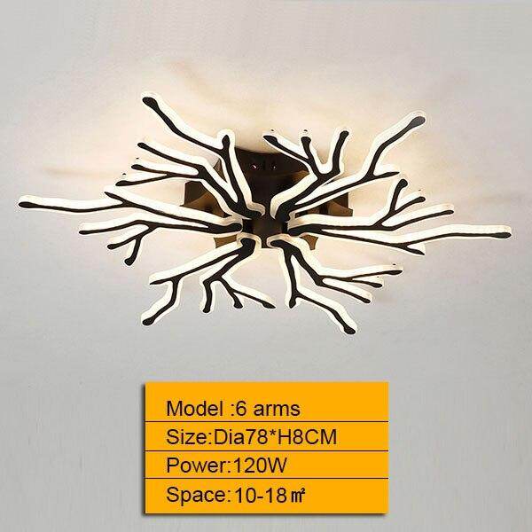 NEW Modern 3/6/9/12/15Arms Black Pendant Lights For Living Room Dining Room Acrylic Aluminum Body LED Pendant Lamp Fixtures