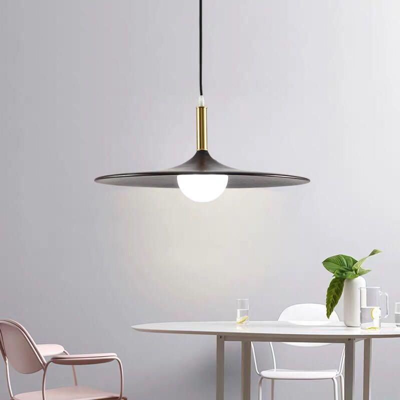 The Black Walnut Dining Room Bedroom Has A Simple Nordic Chandelier At The Head of The Bed