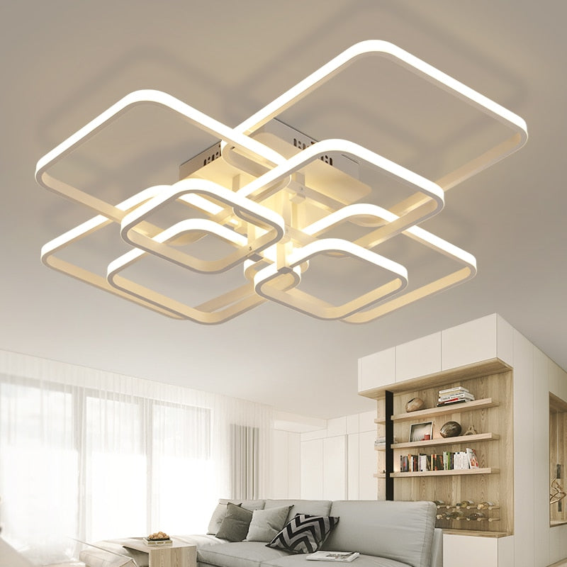 Rectangle Acrylic Aluminum Modern Led ceiling lights for living room bedroom  White Ceiling Lamp Fixtures