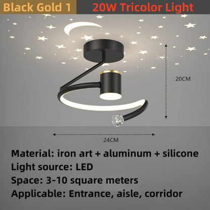 20W Chandelier Nordic LED Creative Star Sky Projection Acrylic Ceiling Lamp Applicable For Household Corridors Bedroom